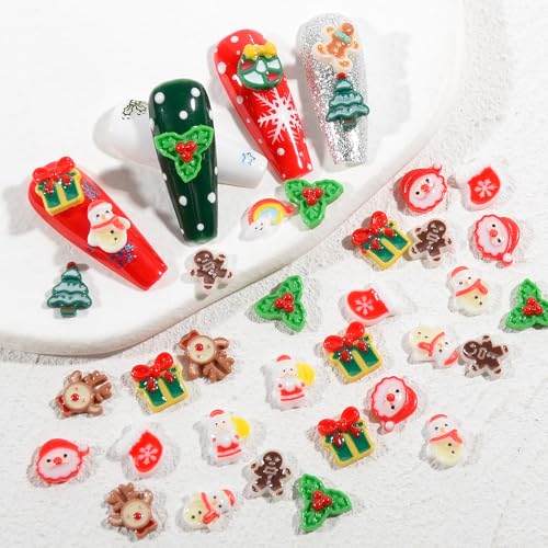 Mixed Christmas Resin Nail Charms/50Pcs