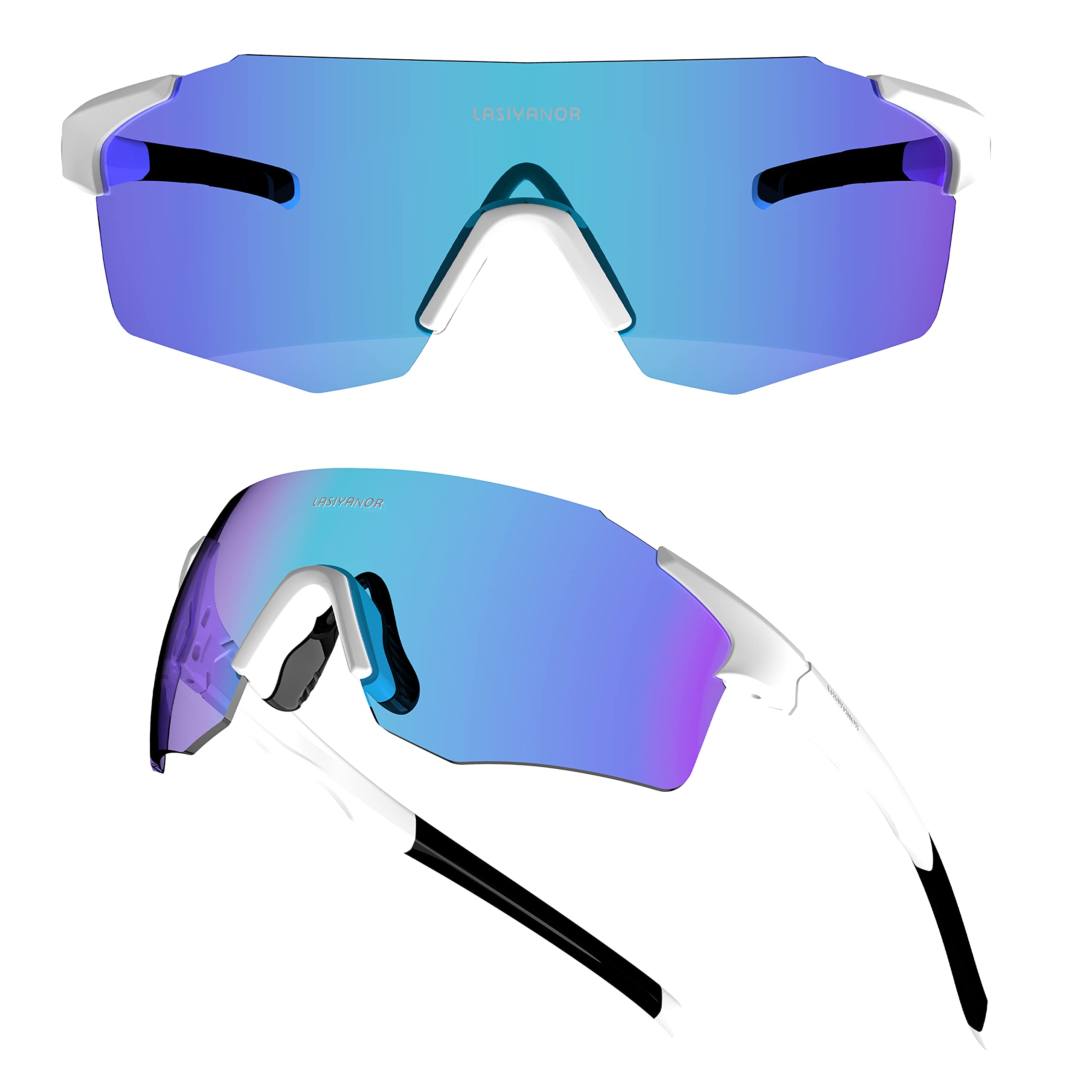 Polarized Sports Bike Sunglasses Photochromic Cycling Glasses with UV400 Protection - Clear Unisex Lens for Baseball Mountain Biking Running Outdoor Activities