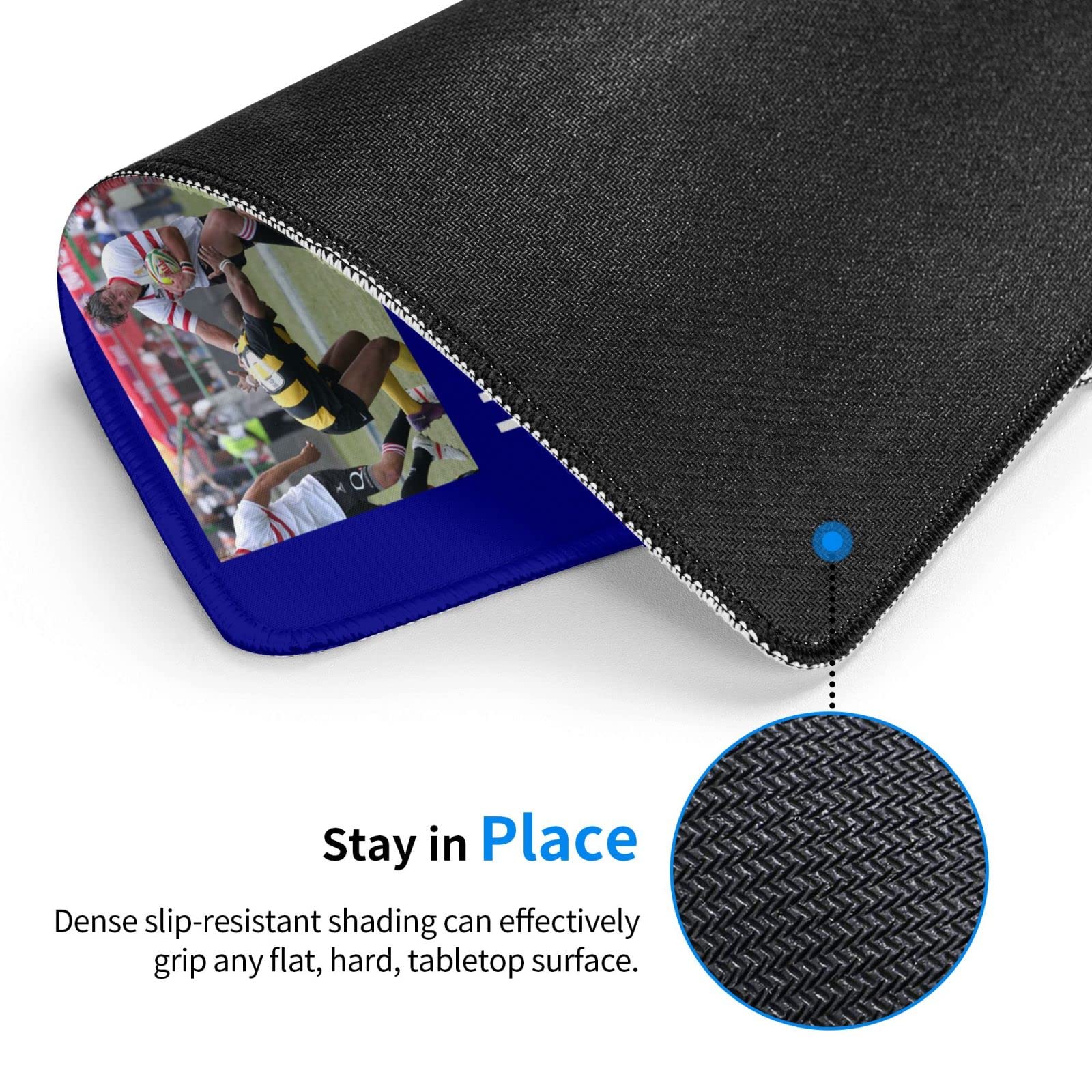 Custom Navy Blue Mouse Pad with 4-Photo Collage - Personalized Non-Slip Rubber Base Gaming Mouse Pad for Computer, Laptop, Office & Home Desk - Perfect for Work, Gaming & Gift Giving