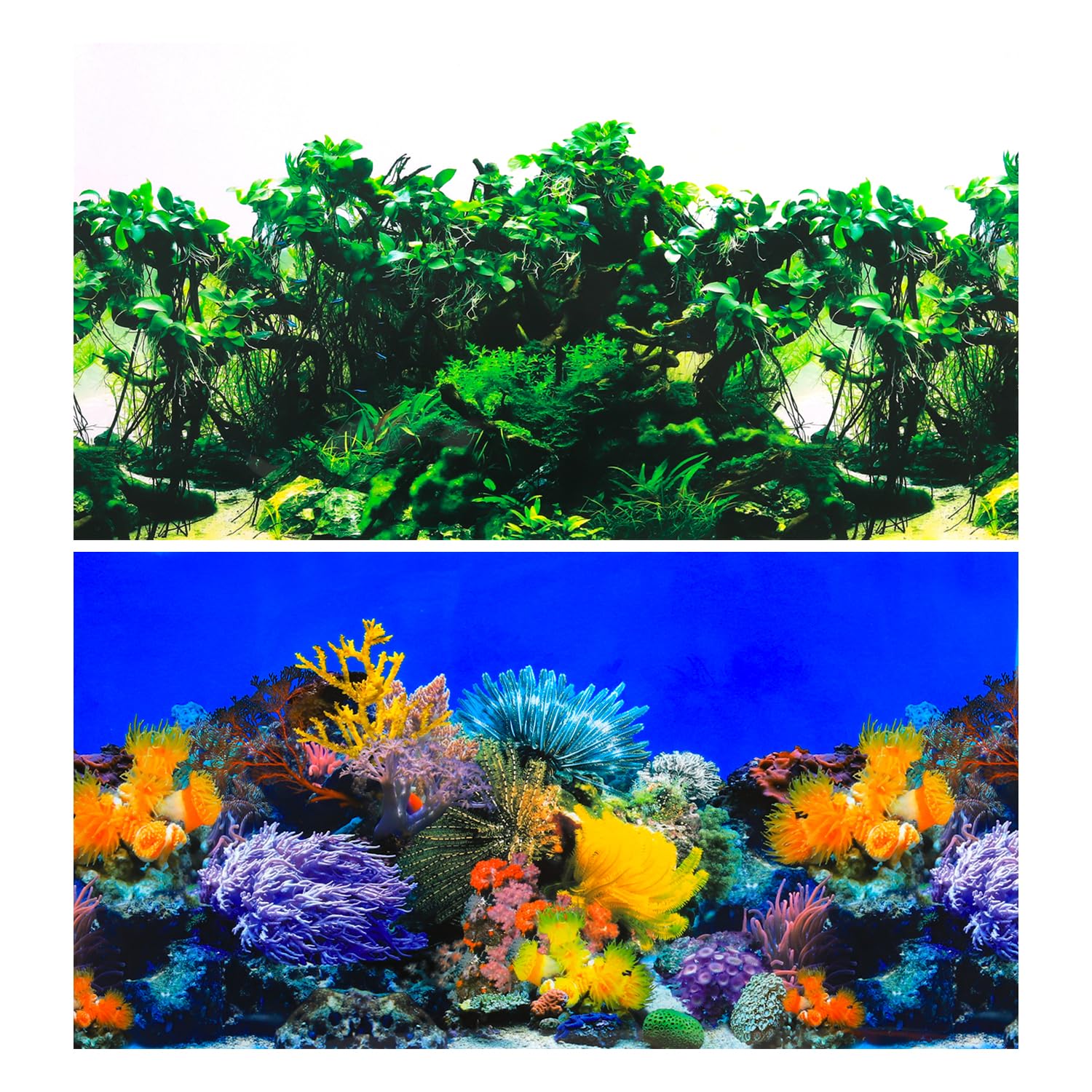 Lainrrew Aquarium Background - 12x21 Inch Fish Tank Decal for Home & Office Decor