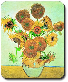 Van Gogh Sunflower Art Mouse Pad - Non-Slip Rubber Base, Smooth Surface for Computer & Office Use - Perfect Gift for Art Lovers & Home Decor