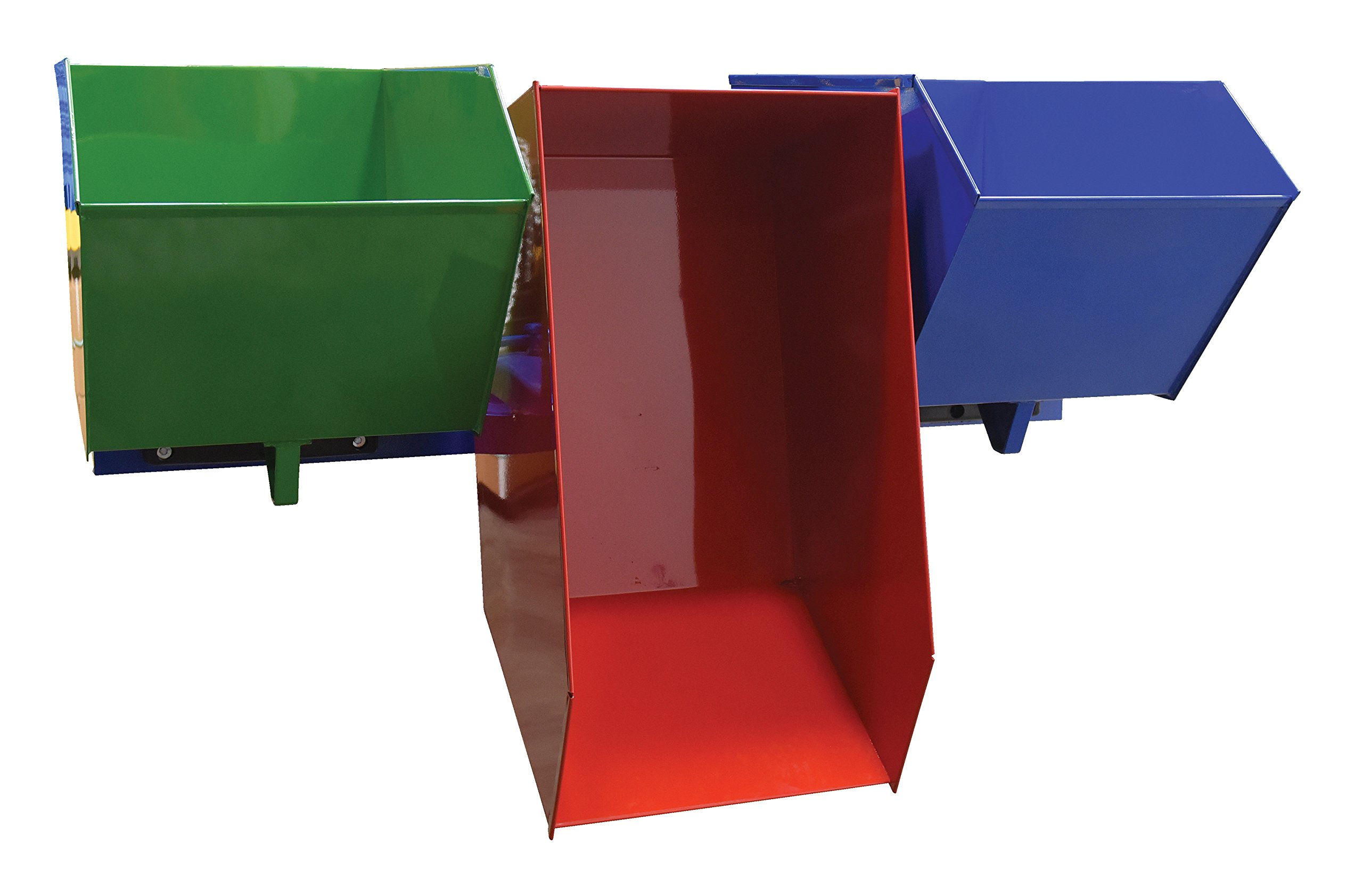 Vestil ENVIR-BIN Heavy-Duty Steel Triple Bin Recycling Hopper - 2000 Lb Capacity for Office, Warehouse & Industrial Waste Sorting | Durable Commercial Recycling Station