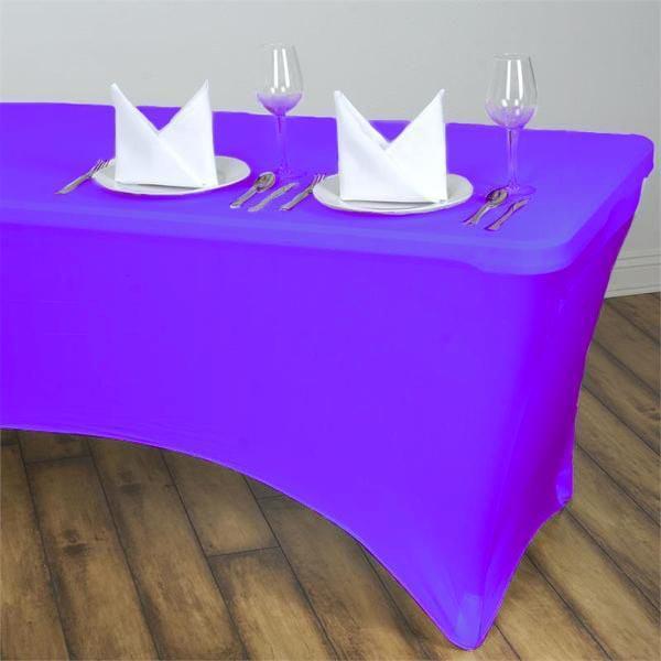 6 ft Stretch Spandex Tablecloth - 72 x 30 Inches Rectangular Fitted Table Cover for Banquet, Wedding & Party Decorations