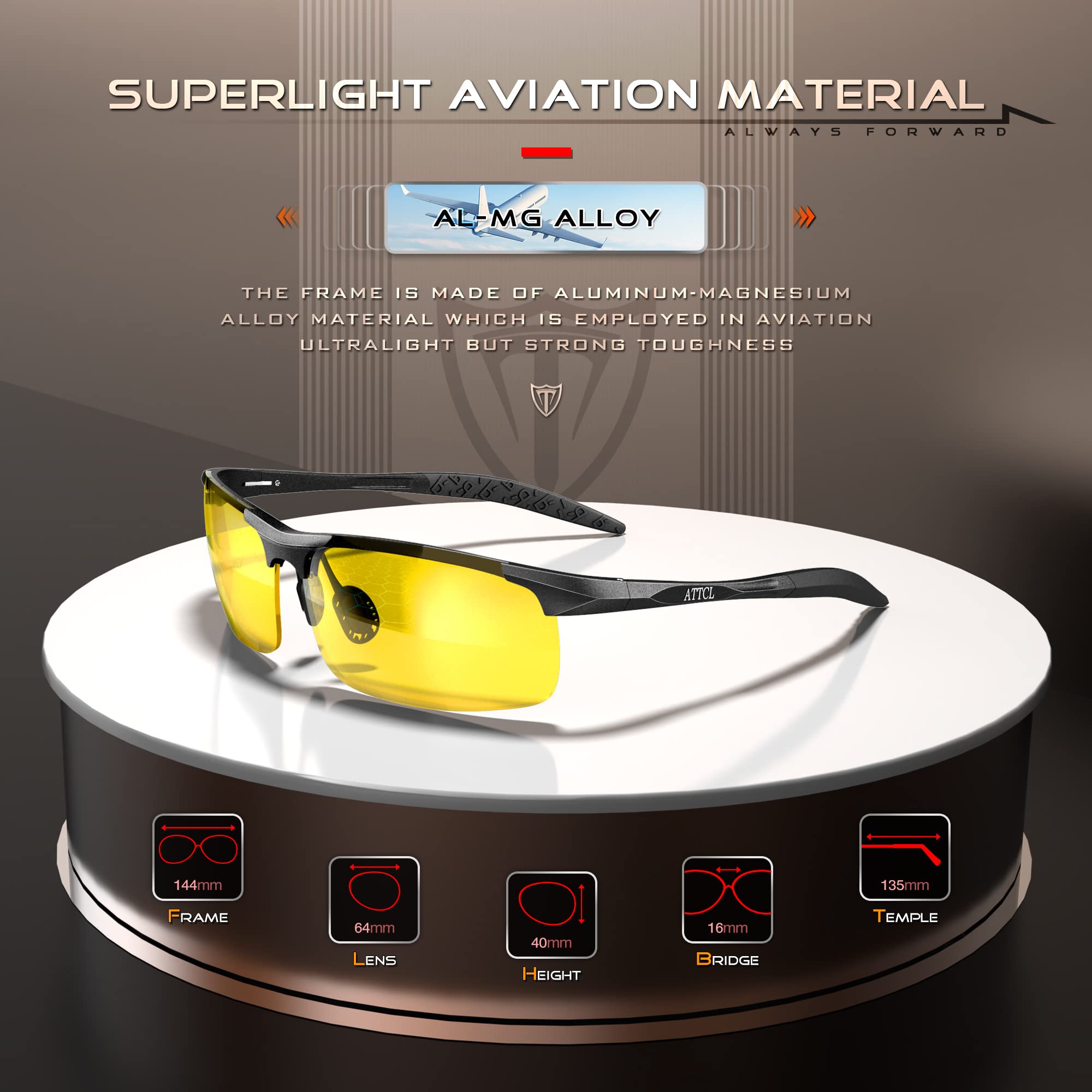 Men's Night Driving Glasses - Anti-Glare for Safe Night Driving