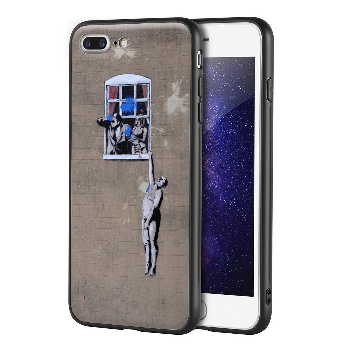 Banksy Art iPhone 7 Plus & 8 Plus Case - Premium Giclee UV Printed Phone Cover with Mural Design (Mural 2) - Perfect for Street Art Lovers & iPhone Protection