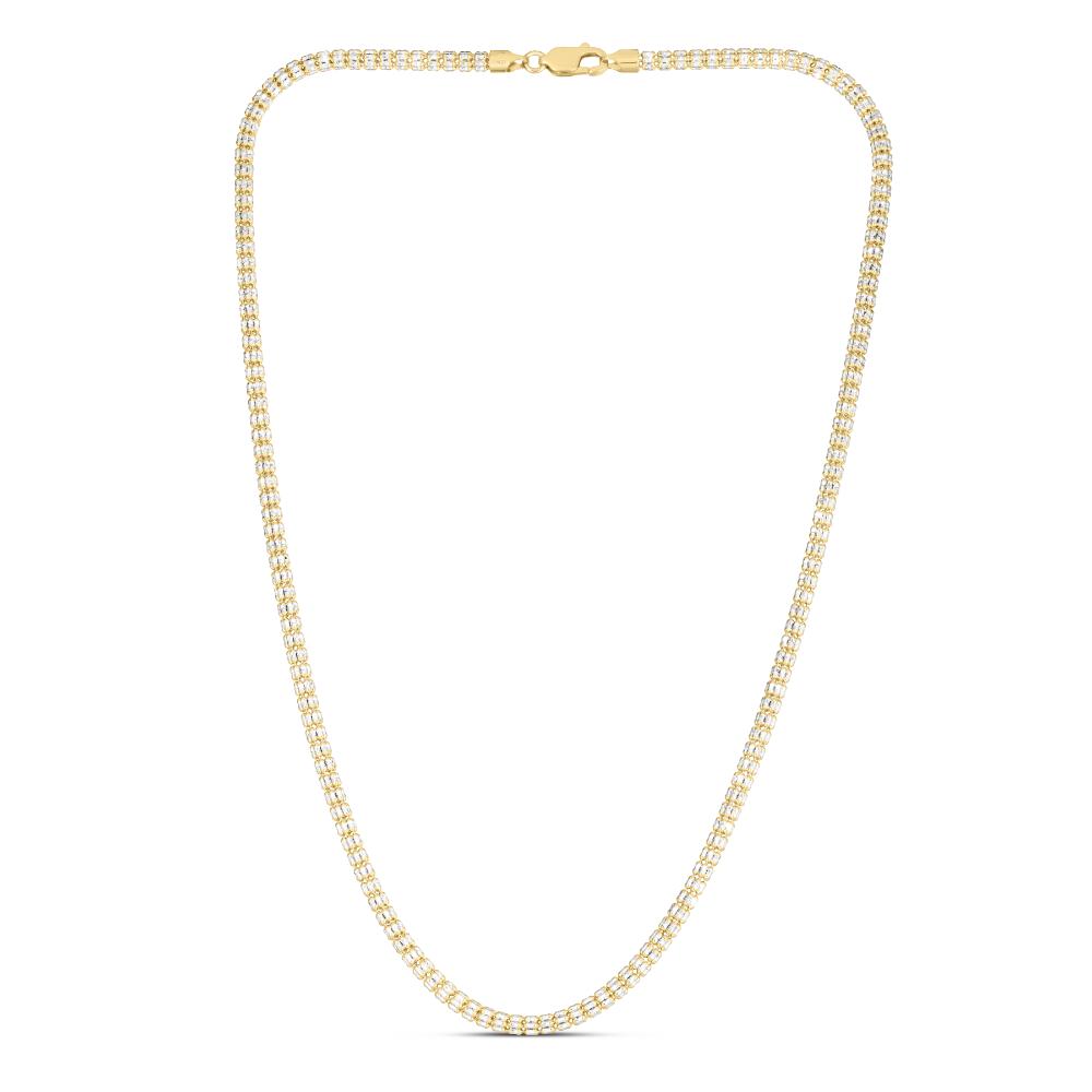 14K Gold 3.23mm Fancy Ice Chain Necklace for Women - Elegant Layering Piece for Party, Wedding & Everyday Wear