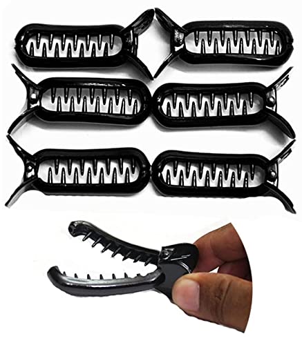 BHARATGAURAV Banana Hair Clips for Women & Girls - Pack of 6 Large Black Hairpins - Perfect for School, Work, Parties & Everyday Hairstyles