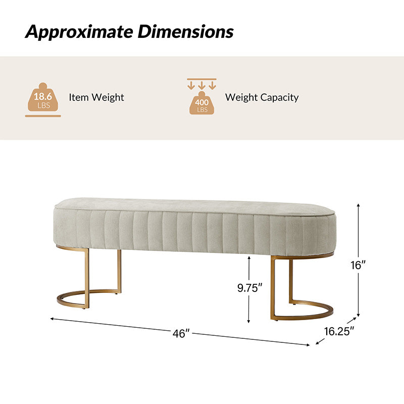 Damian Entryway Bench with Storage & Sturdy Metal Base - Modern Hallway Shoe Bench for Entryway, Living Room & Bedroom - Perfect for Organizing Shoes, Hats & Bags