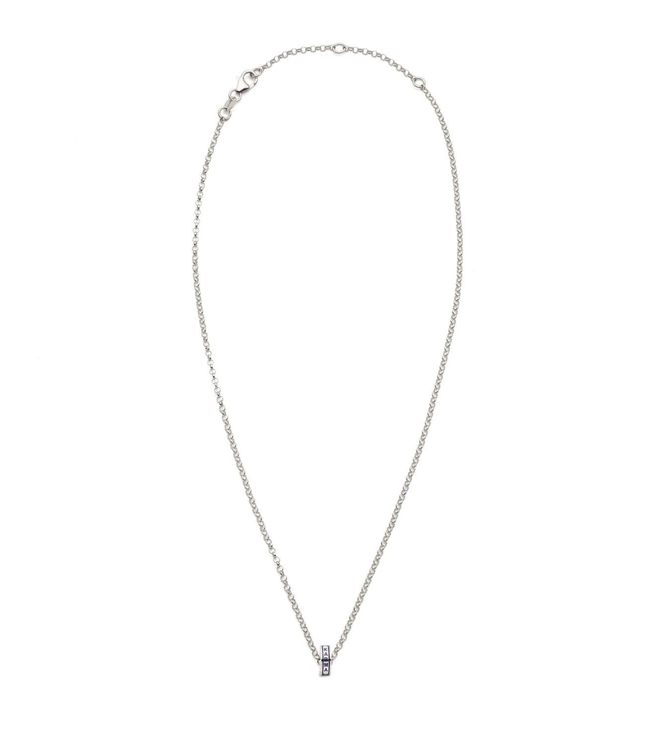 Karma Heartbeat Fine Belcher Chain Necklace in White Gold - Perfect for Valentine's Day Gifts, Anniversary Presents & Romantic Occasions