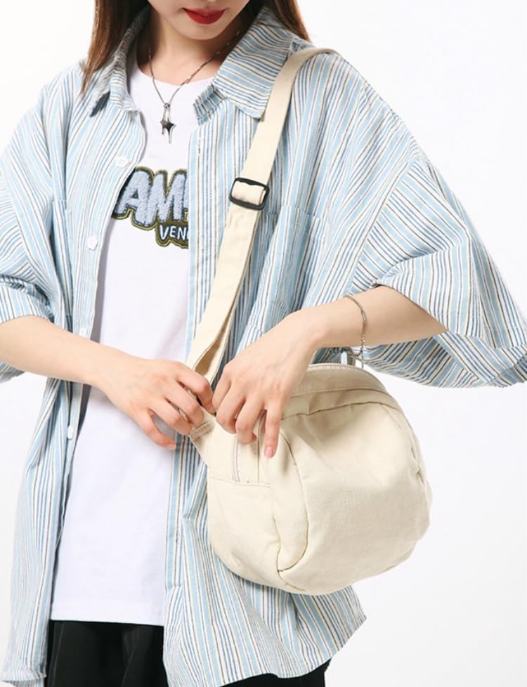 Mini Canvas Crossbody Bag for Men & Women - Small Shoulder Purse & Messenger Satchel - Holds Phone, Passport & Essentials - Perfect for Travel, Shopping & Everyday Use