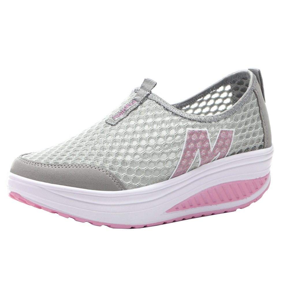 Women's Slip-On Wedge Sneakers - Breathable Mesh Platform Walking Shoes for Women | Comfortable & Lightweight for Sports, Gym, Workout & Casual Wear