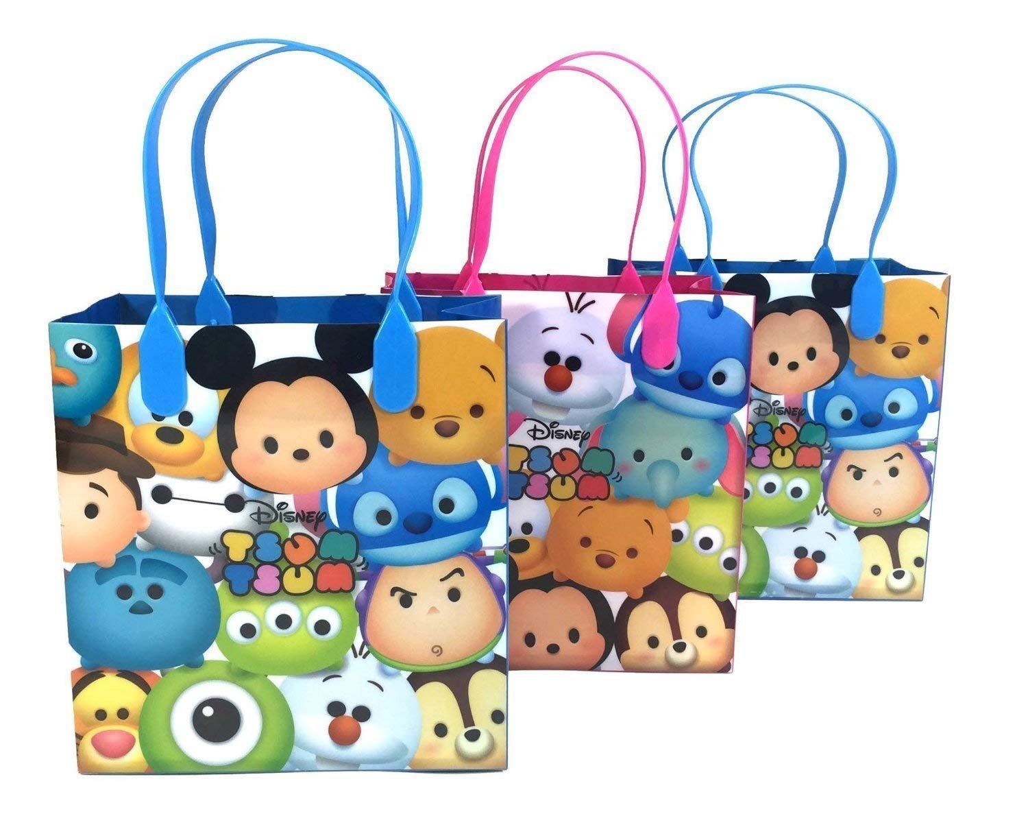 Disney Tsum Tsum Small Reusable Party Favor Gift Bags - 12 Pack for Birthday Favors, Baby Showers & Wedding Party Decorations
