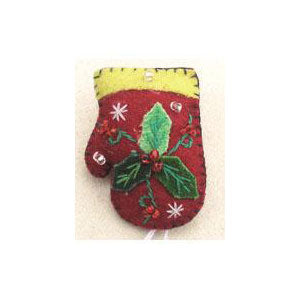 2-Pin Red Knit Mittens with 3 Leaf Design - Warm Winter Gloves for Women & Men - Perfect for Snowboarding, Skiing, and Cold Weather Activities