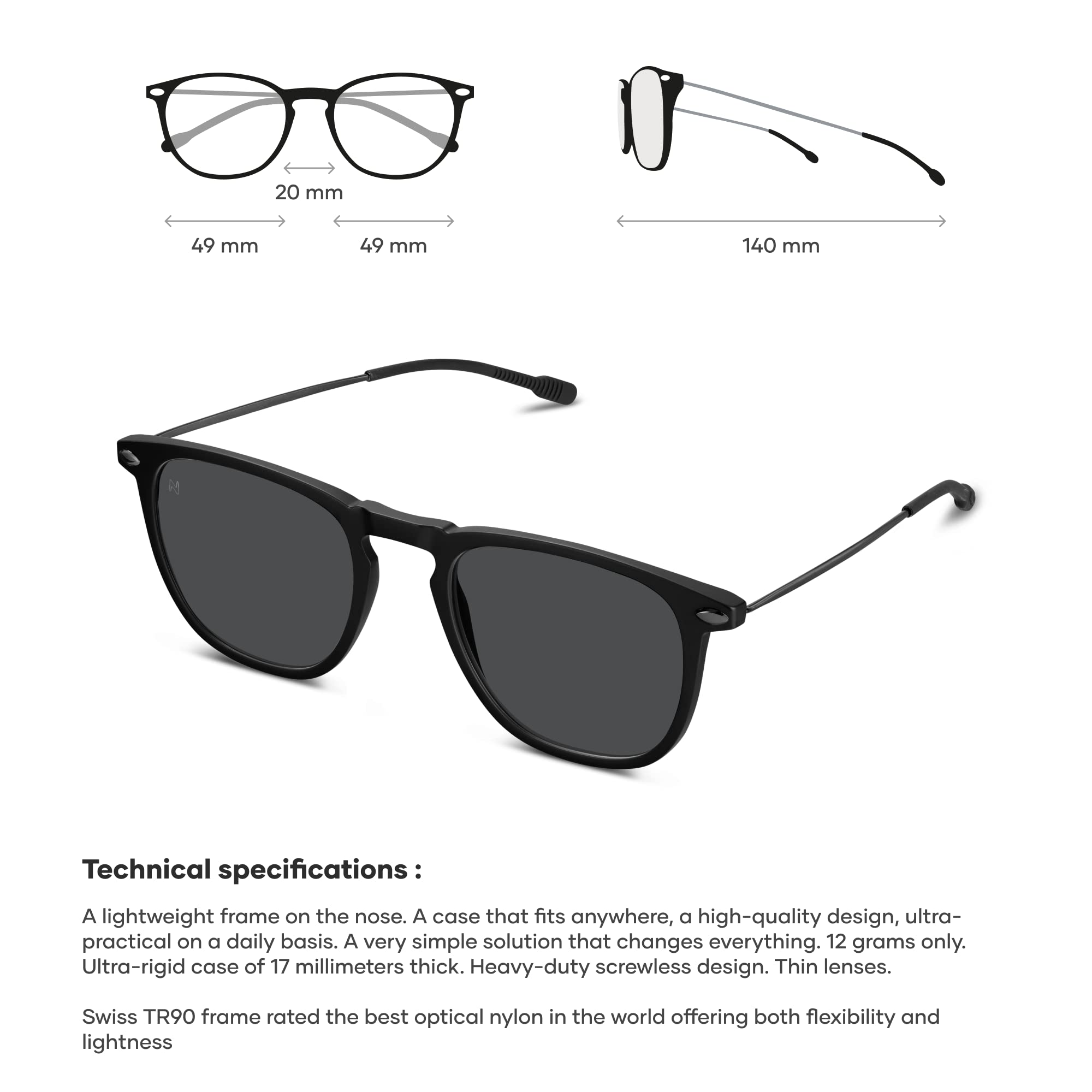 NOOZ Polarized Sunglasses for Men & Women - 100% UV Protection - Lightweight & Durable - Comes with Compact Case - Perfect for Driving, Beach & Outdoor Activities