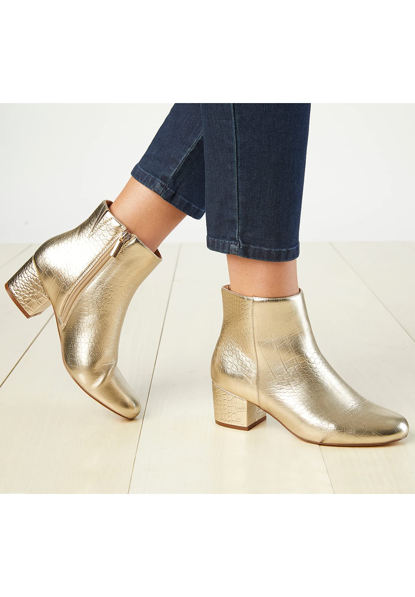 Comfortview Women's Wide Width The Sidney Booties - Stylish & Comfortable Ankle Boots for Casual Wear, Office & Fall Fashion