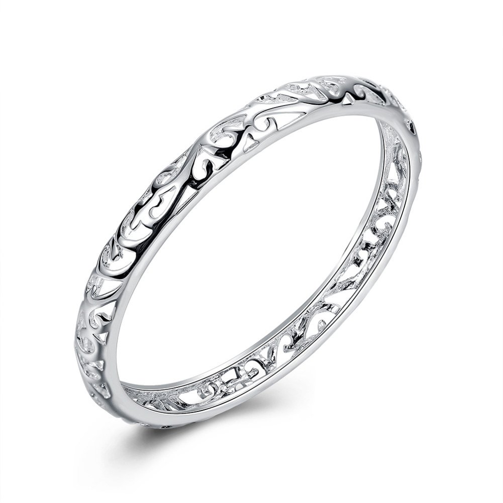 Sterling Silver Bangle Bracelet for Women - Elegant Open Cuff Bracelet | Fashion Jewelry Gift for Her | Perfect for Everyday Wear, Parties & Special Occasions