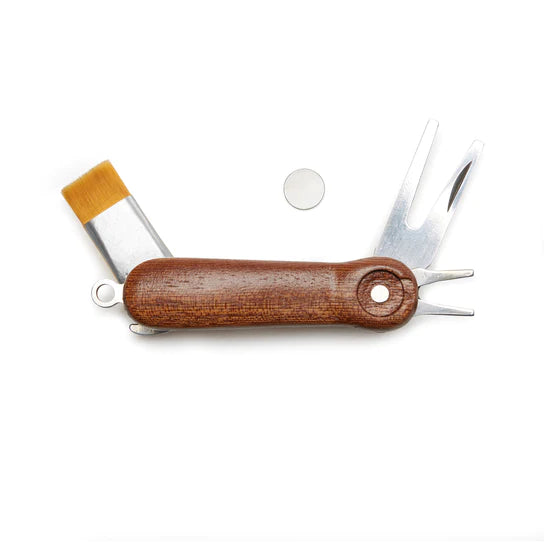 4 in 1 Golf Multi Tool - Golf Club Cleaner, Divot Repair, Ball Marker & Groove Sharpener - Perfect for Golf Course, Driving Range & Practice Sessions