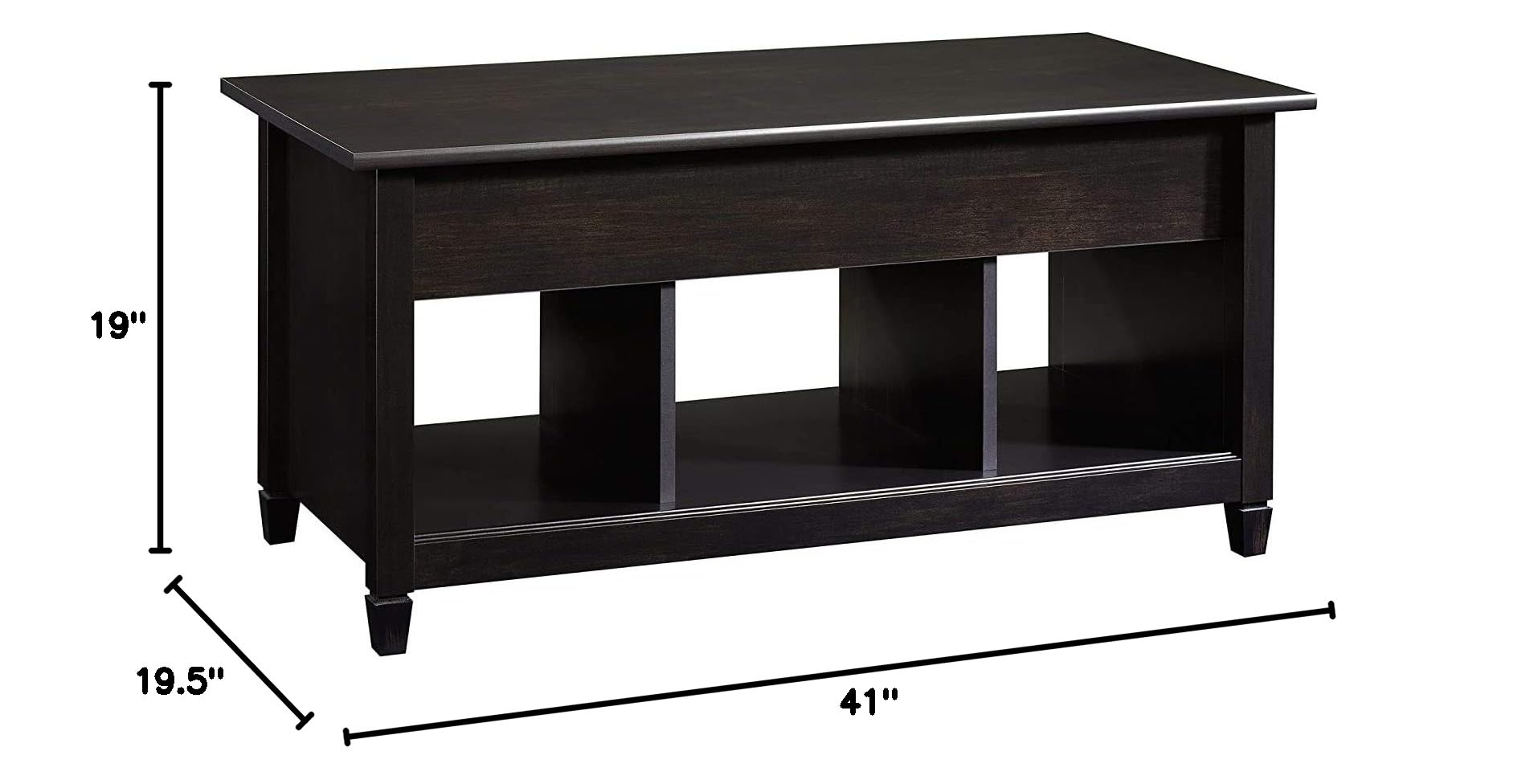 Lift Top Coffee Table with Storage - Black Modern End Table for Living Room, Bedroom, or Office