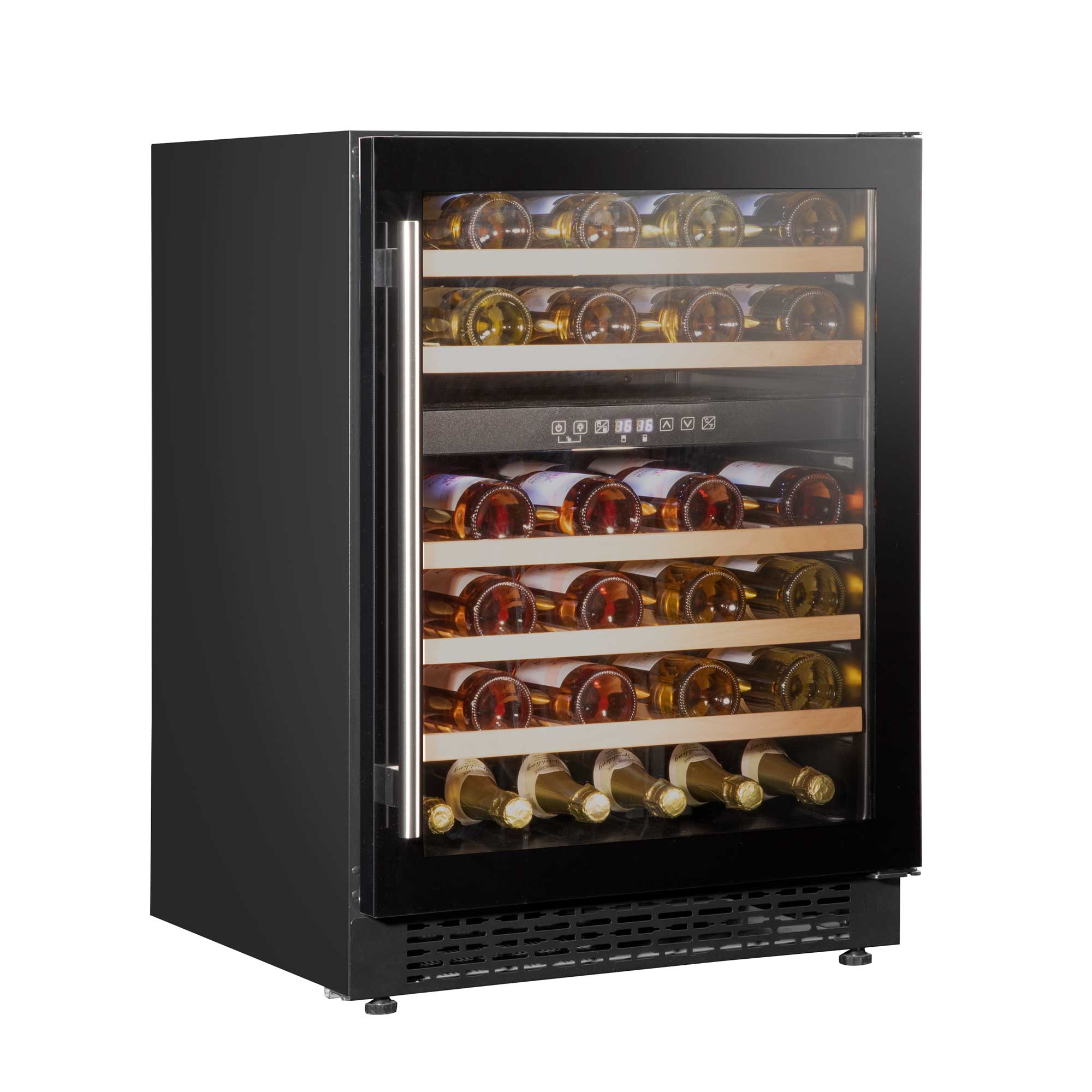 Baridi 46 Bottle Dual Zone Wine Cooler Refrigerator with Digital Touch Screen - Black DH79 | Perfect for Home Bars, Restaurants & Wine Collectors