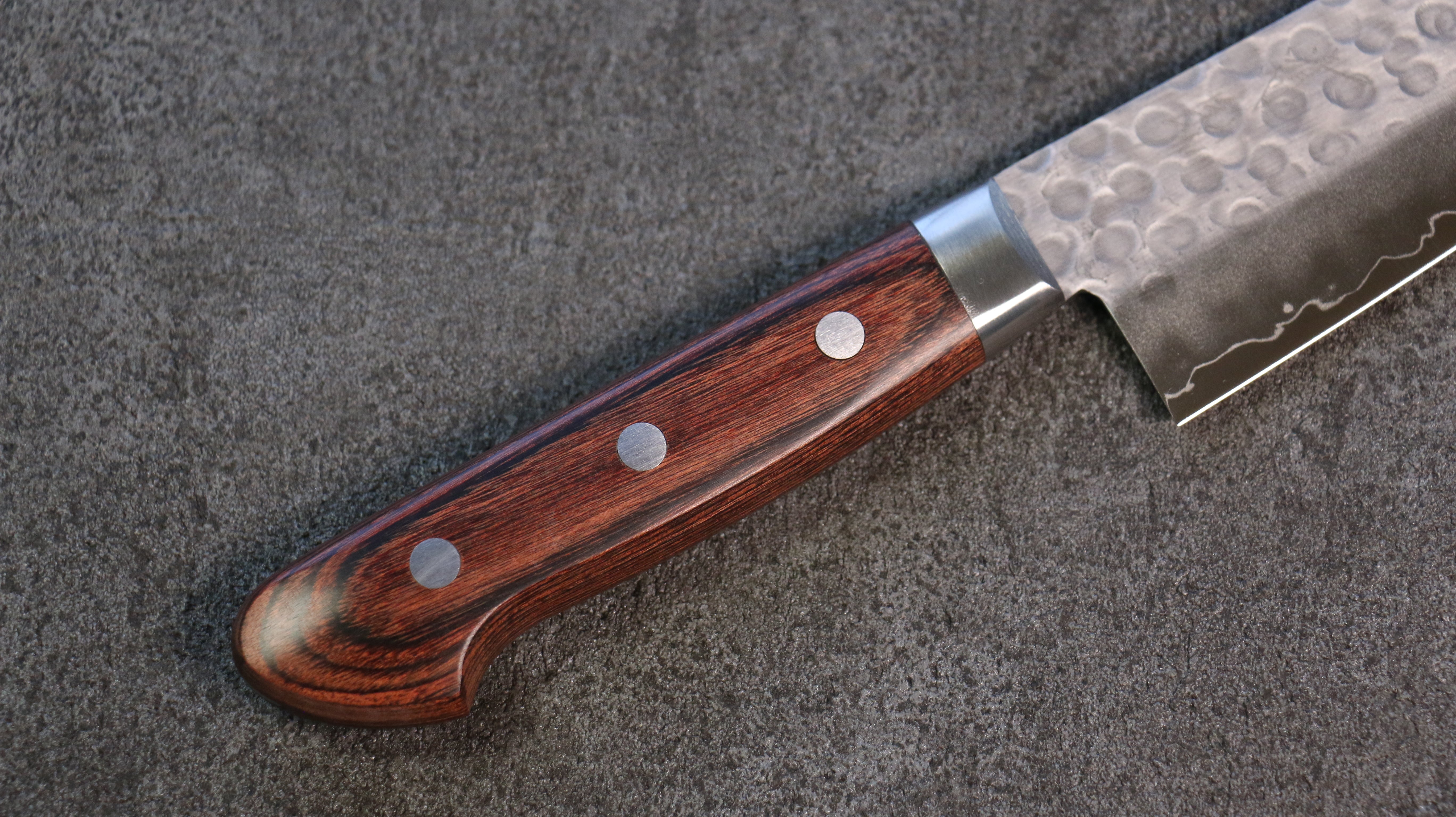 Seisuke Swedish Steel Hammered Gyuto Knife 180mm with Mahogany Handle - Premium Japanese Chef Knife for Slicing, Dicing & Chopping - Perfect for Home Cooks & Professional Chefs