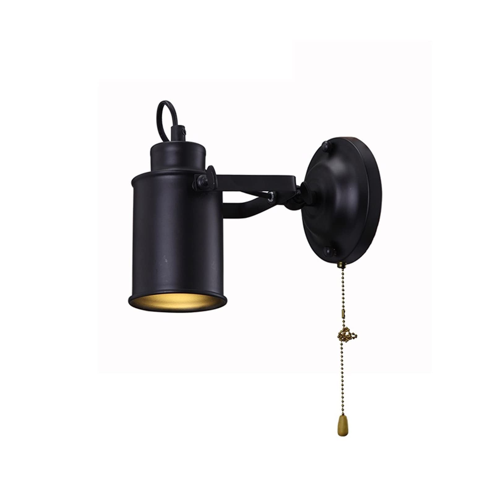 YBright Retro Vintage Wall Lamp with Chain Switch - Adjustable LED Picture Light & Wall Sconce - American Country Industrial Lighting for Attic, Bedroom, Living Room & Office Decor