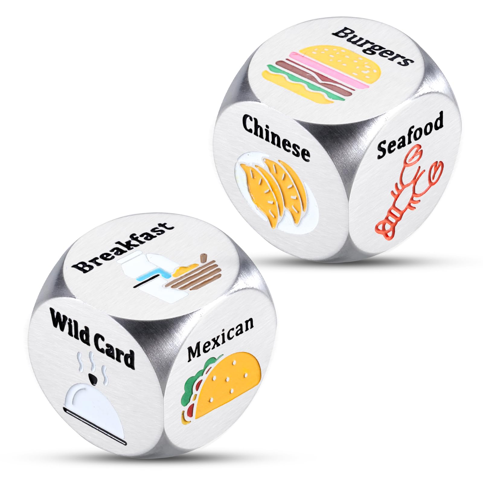 Valentine's Day Food Dice Game - Fun Decision Making Dice for Couples, Boyfriend, Girlfriend, Husband & Wife - Perfect Anniversary, Christmas, Birthday Gift Idea - Romantic Date Night & Stocking Stuffer for Men & Women - Great for Dinner Choices & Couple Bonding Activities