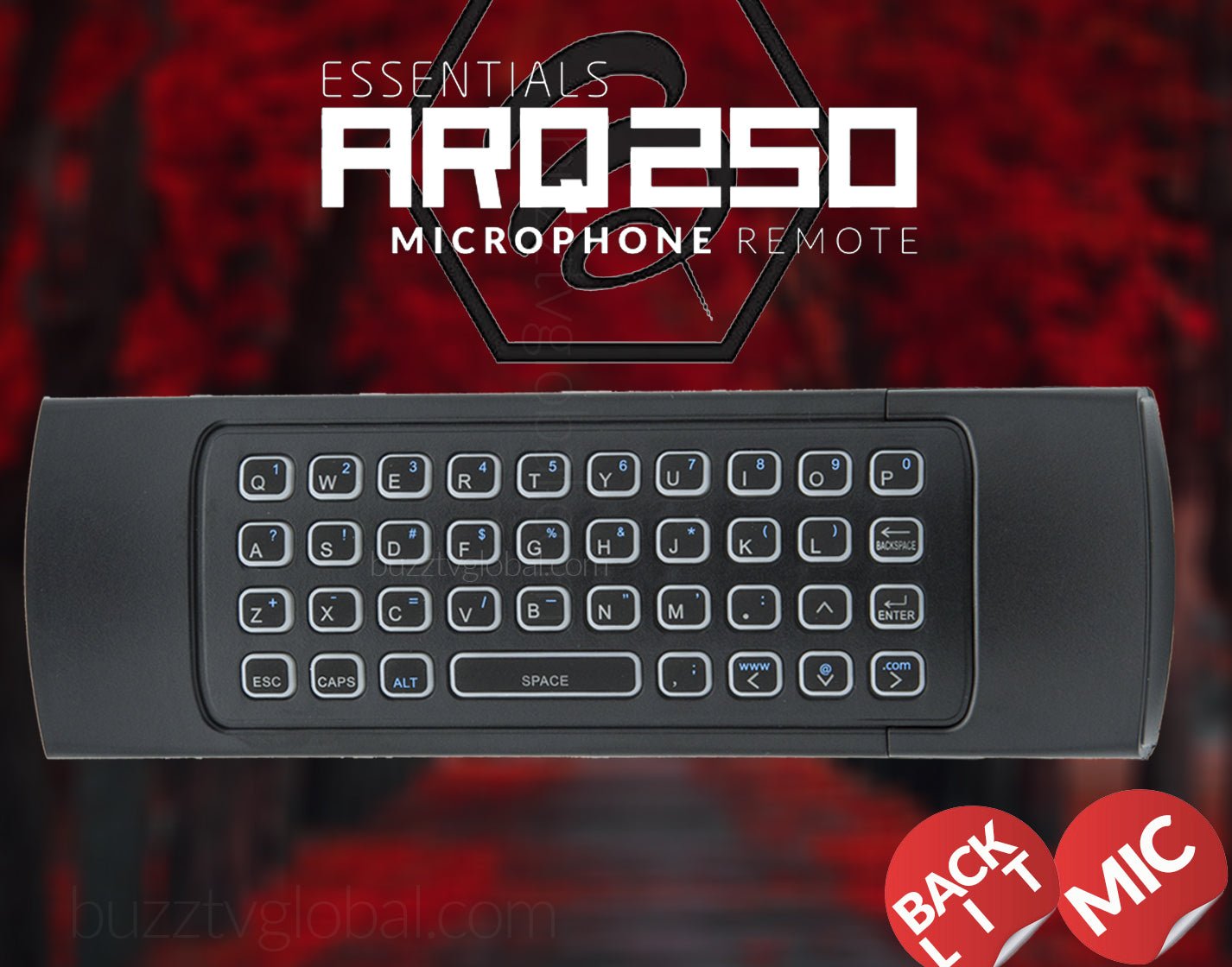 BuzzTV ARQ 250 Wireless Keyboard Remote with Touchpad - Compatible with Android TV Box, Smart TV & Streaming Devices | Perfect for Kodi, Netflix & Home Entertainment