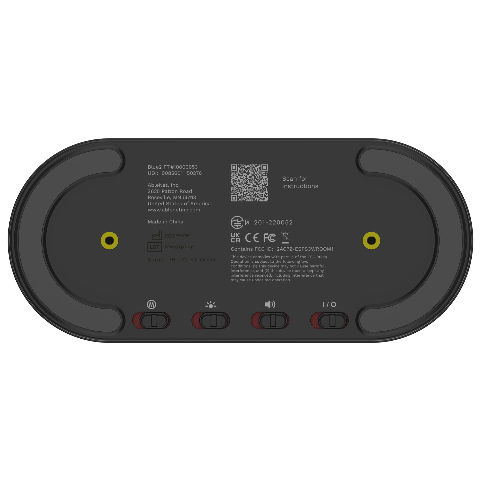 AbleNet Blue2 FT - Wireless FeatherTouch Switch for iPad, Computer & Mobile Devices | Compatible with AbleNet Accessibility Switches | Assistive Technology for Special Needs & Disability Access | Use for Education, Therapy & Home Accessibility (Model: 10000053)