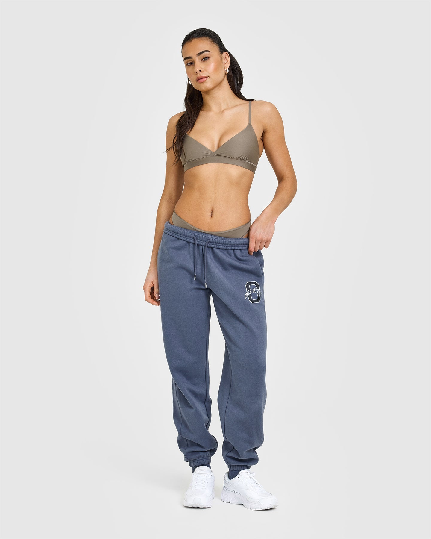 Silhouette Crossover Bralette - Comfortable Wireless Bra in Moss Brown for Yoga, Lounge & Everyday Wear