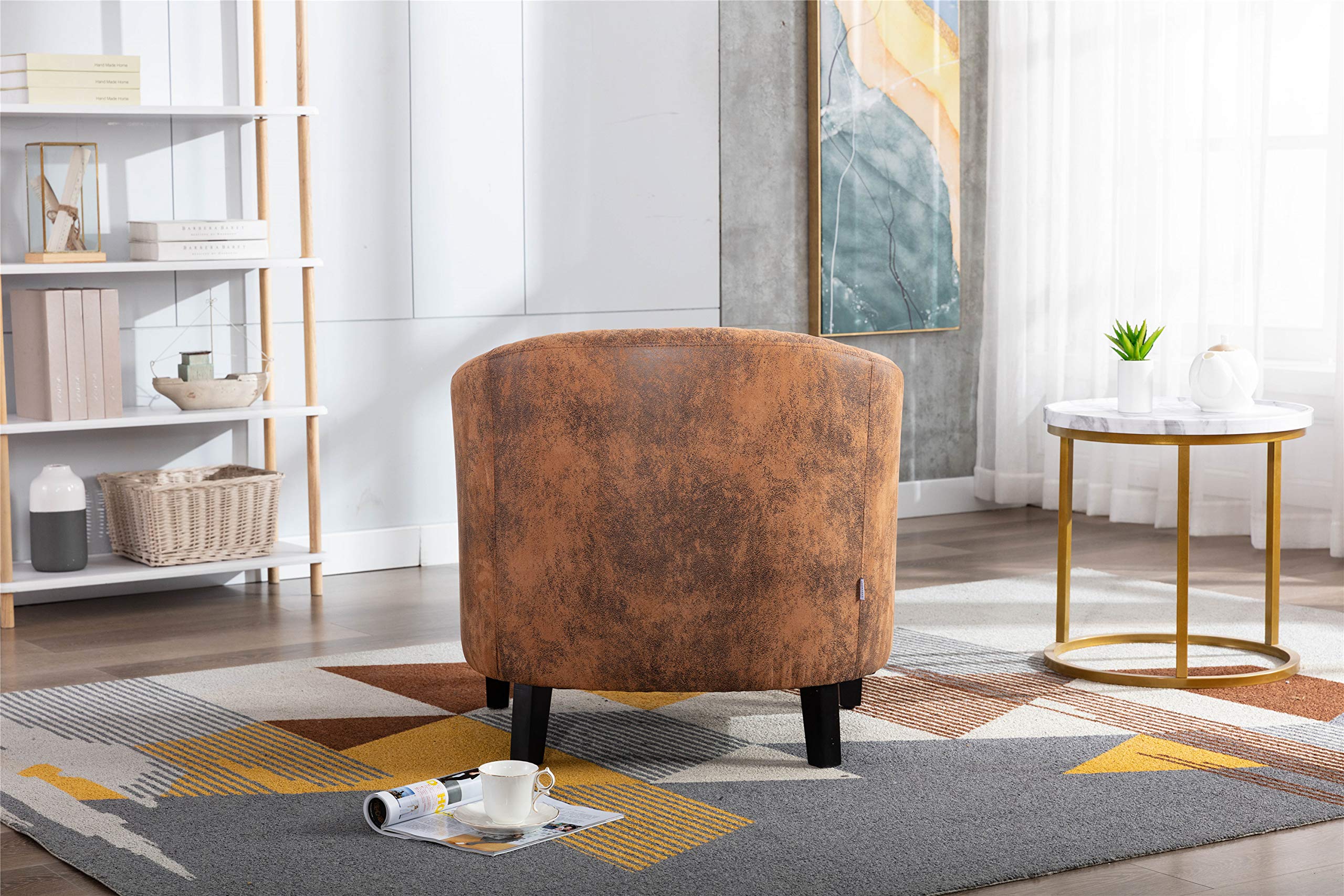 Modern Accent Arm Chair - Single Sofa Living Room Chair with Solid Wood Legs, Comfortable Reading Chair for Bedroom, Lounge & Home Office - Perfect for Relaxing, Reading & Decorating Your Space