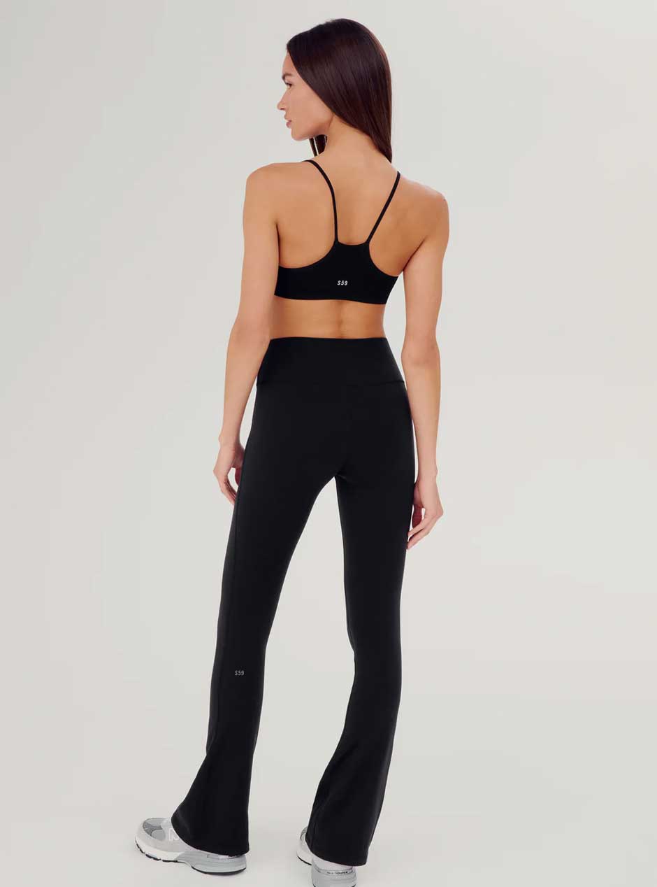 Splits59 Women's Raquel High Waist Flared Leggings - Black | Yoga, Workout & Lounge Pants for Comfort & Style