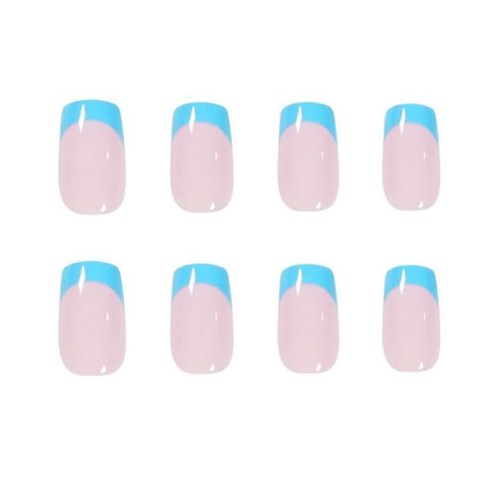24pcs French False Nail Tips with Glue - Press On Artificial Fake Nails for DIY Nail Art & Manicure | Perfect for Parties, Weddings & Everyday Wear