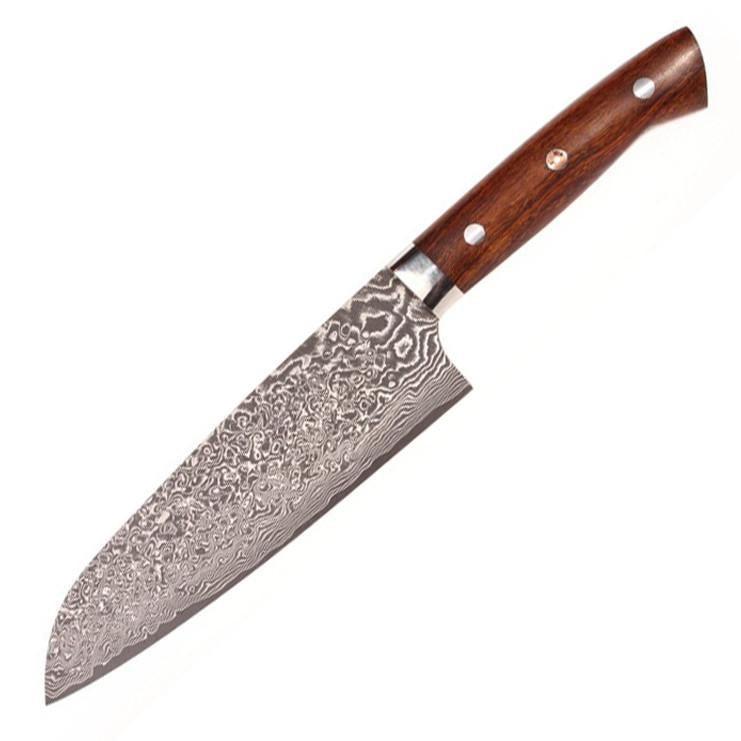 Premium Saji Ironwood Santoku Knife 165mm - Japanese High-Carbon Steel Blade for Professional Chefs & Home Cooking - Perfect for Slicing, Dicing & Chopping Vegetables, Meat & Fish