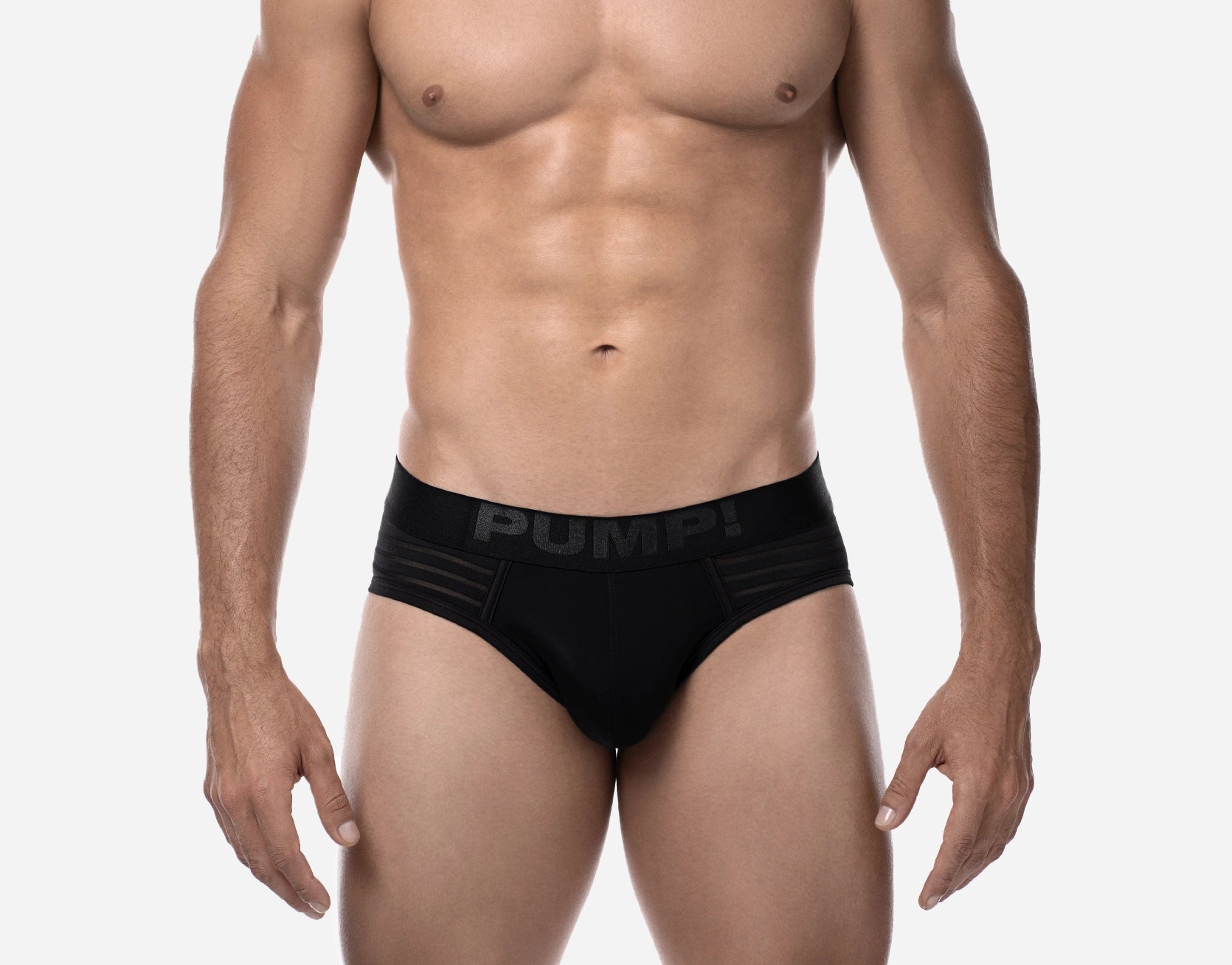 PUMP! Whisper Mesh Brief Black - Ultra Soft Breathable Underwear for Men - Perfect for Gym, Running & Everyday Comfort