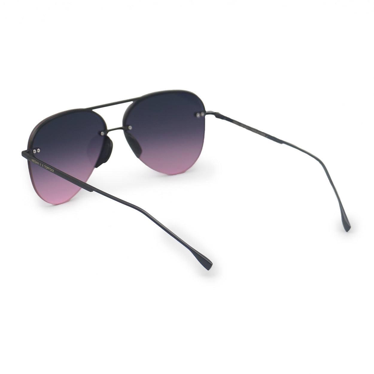 Smaller Megan 2 Faded Purple Pink Tangle-Free Aviator Sunglasses for Women - UV Protection Fashion Shades for Driving, Beach & Outdoor Activities