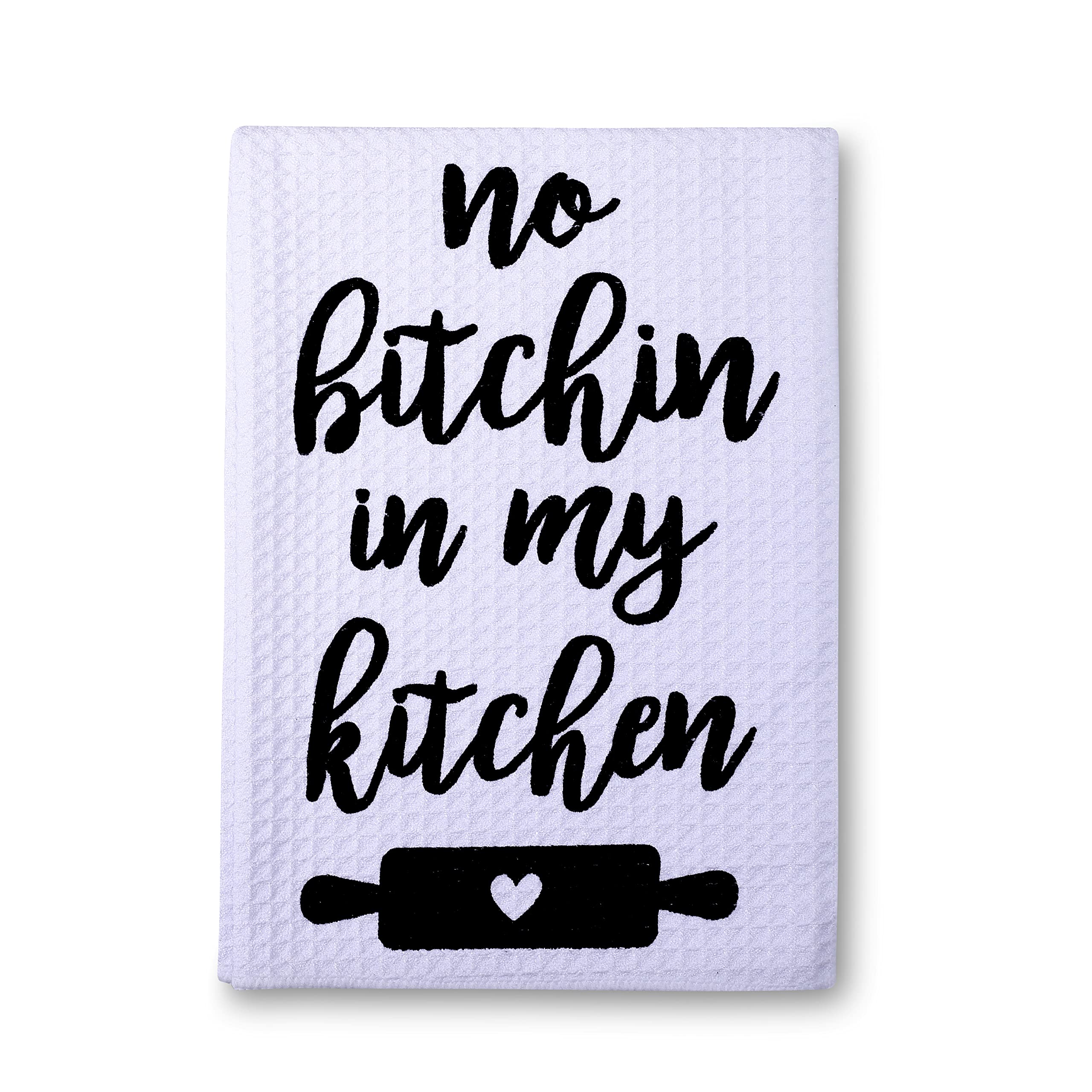 Funny Kitchen Towels - Reusable White Dish Towel for Drying & Housewarming Gift - Perfect for Kitchen & Gifts