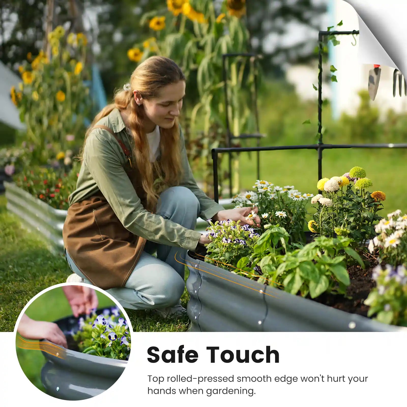 Elevated Raised Garden Bed with Wall Trellis - Perfect for Small Spaces, Urban Gardening & Vertical Planting - Ideal for Vegetables, Flowers & Herbs in Backyards, Patios & Balconies