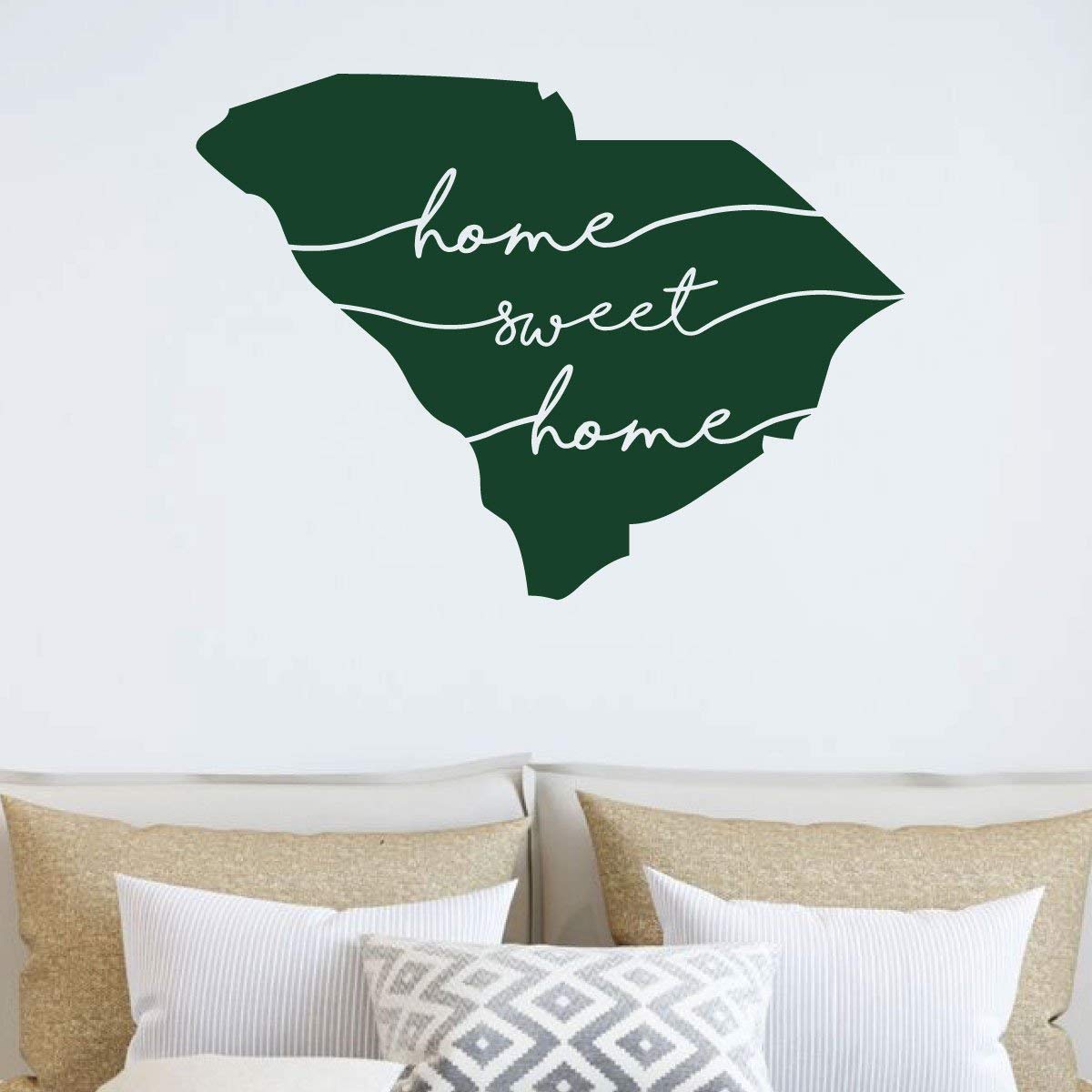 South Carolina Vinyl Wall Decal - Home Sweet Home Lettering with State Silhouette | Removable Home Decor for Living Room, Bedroom, Kitchen | Perfect for Southern Style Housewarming Gifts & Farmhouse Decor
