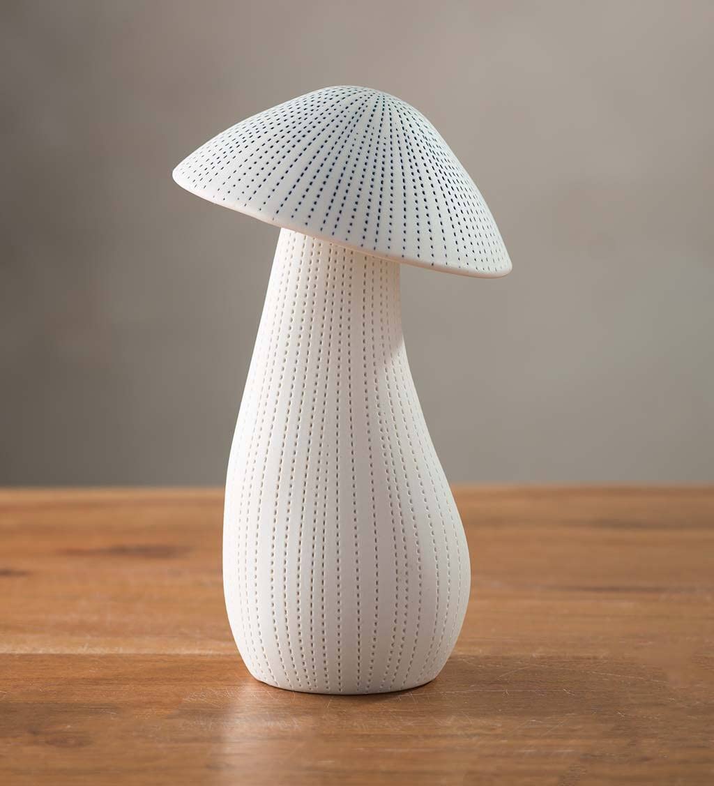 VivaTerra Handcrafted Ceramic Mushroom Essential Oil Diffuser - Aromatherapy Home Decor for Bathroom, Entryway, Kitchen, Bedroom & Office - Large Ceramic Reed Diffuser with Natural Rattan Sticks (Perfect for Relaxation, Spa Nights & Home Fragrance)