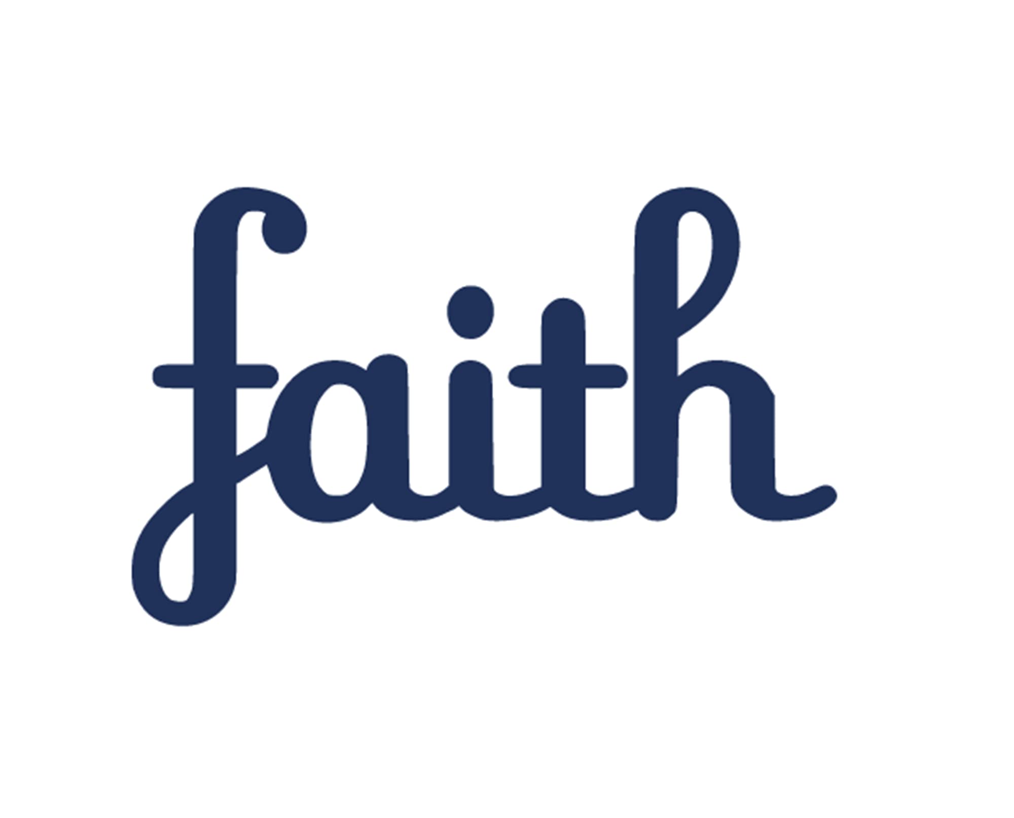 Faith Iron On Decal - Positive Statement Christian T-Shirt Transfer Vinyl Patch | Ready to Apply HTV Graphic Design | Custom Color & Size Options | Perfect for DIY Apparel, Bags & Home Decor (Navy Blue)