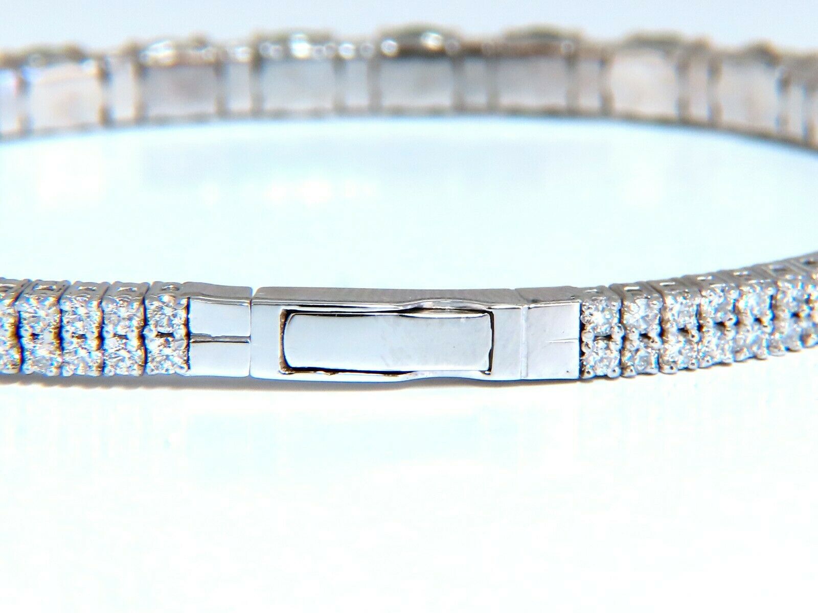7ct Natural Emerald & Diamond Bangle Bracelet in 14K White Gold - Elegant Jewelry for Weddings, Anniversaries & Special Occasions