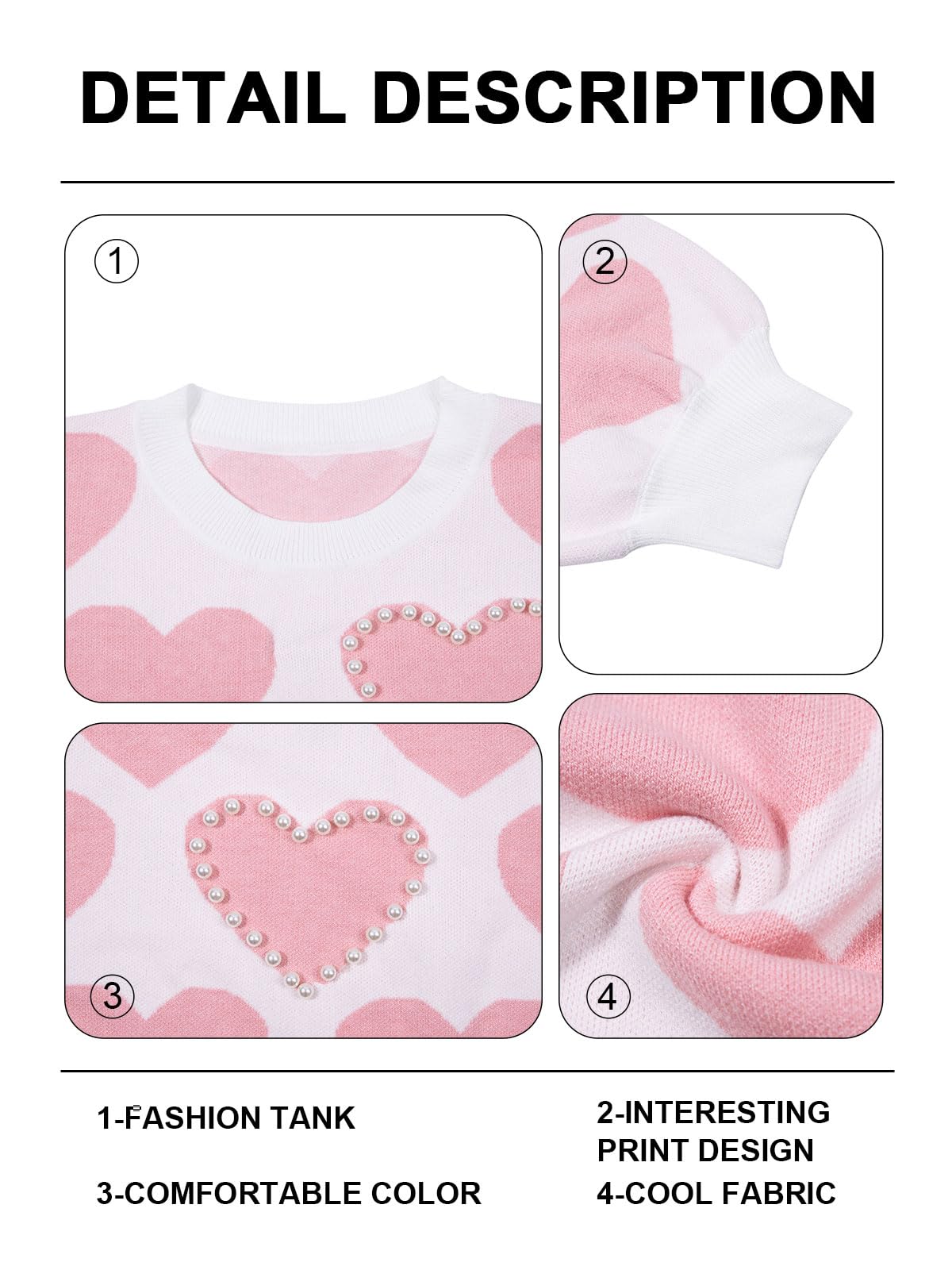 Valentine's Day Sweater for Women - Heart Graphic Knit Sweatshirt Oversized Crewneck Top | Cute Gift for Girlfriend, Wife, Date Night & Couples Matching Outfits