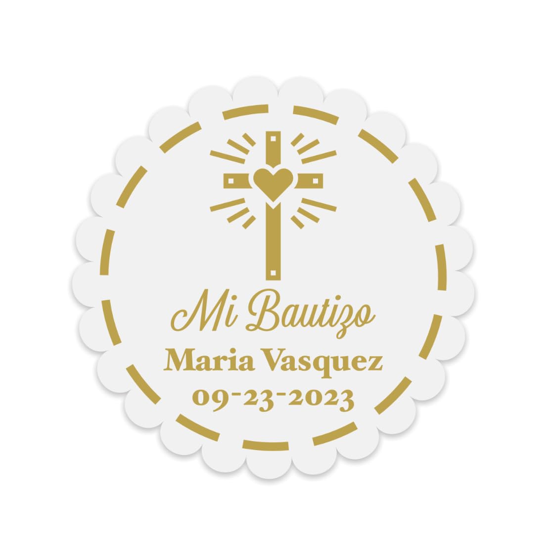 Baptism Stickers - 40 Round Favors for Bautizo Decor & Gifts