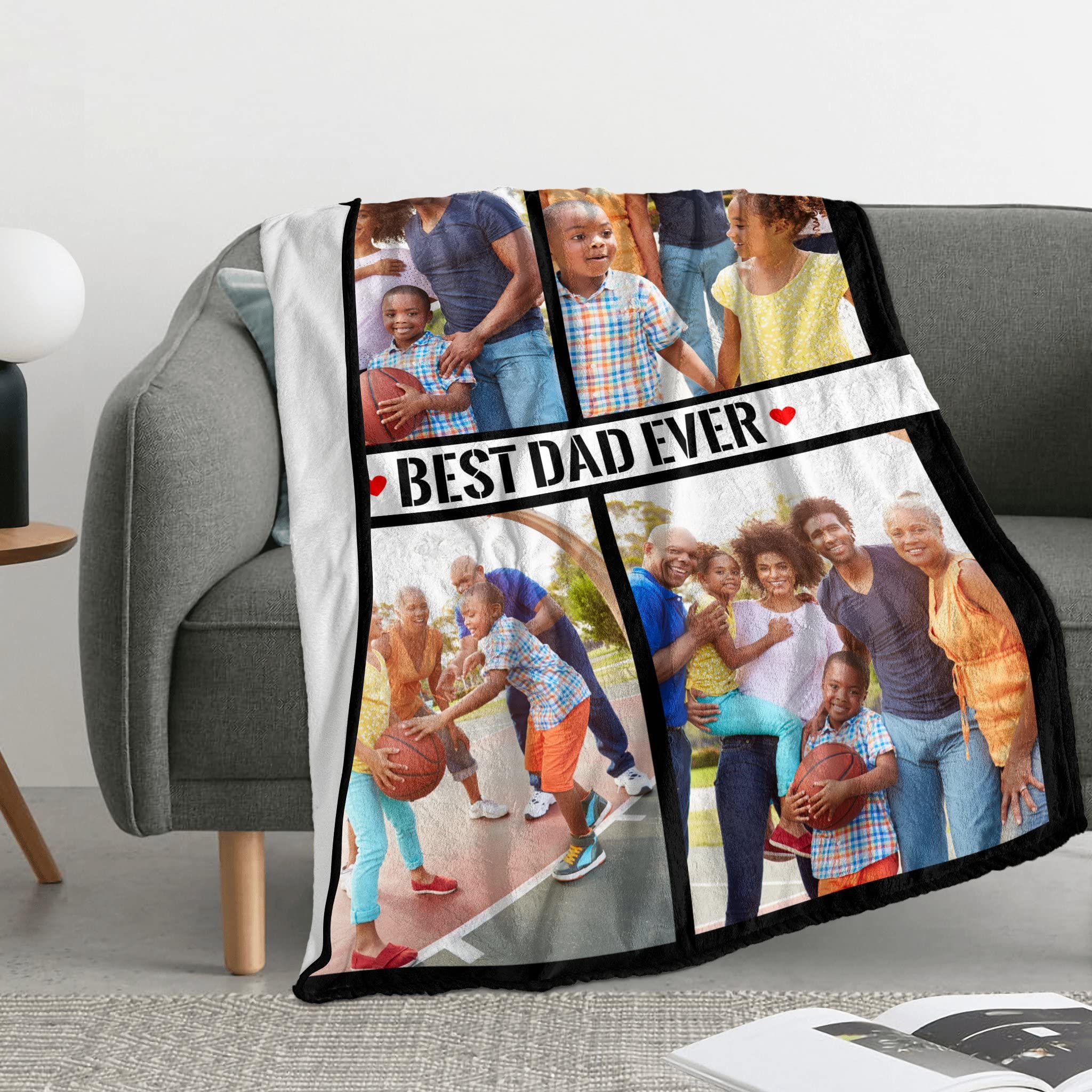 Custom Photo Collage Blanket - Personalized Gift for Adults, Family, Friends & Pets - 30x40 Inch Soft Fleece Blanket for Mother's Day, Father's Day, Christmas & Birthdays - Perfect for Home Decor, Cozy Nights & Unique Souvenirs