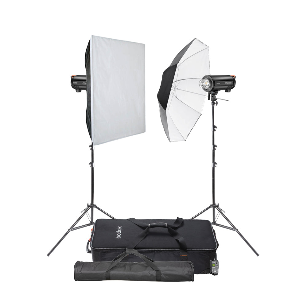 QT1200IIIM Dual Studio Flash Kit - Professional Photography Lighting for Portraits, Product Shots & Studio Use