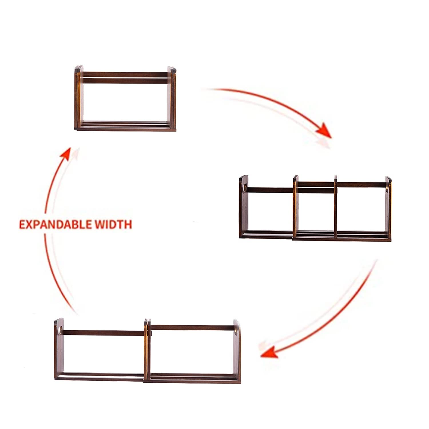 Expandable Desktop Bookshelf Organizer - Adjustable 13.2