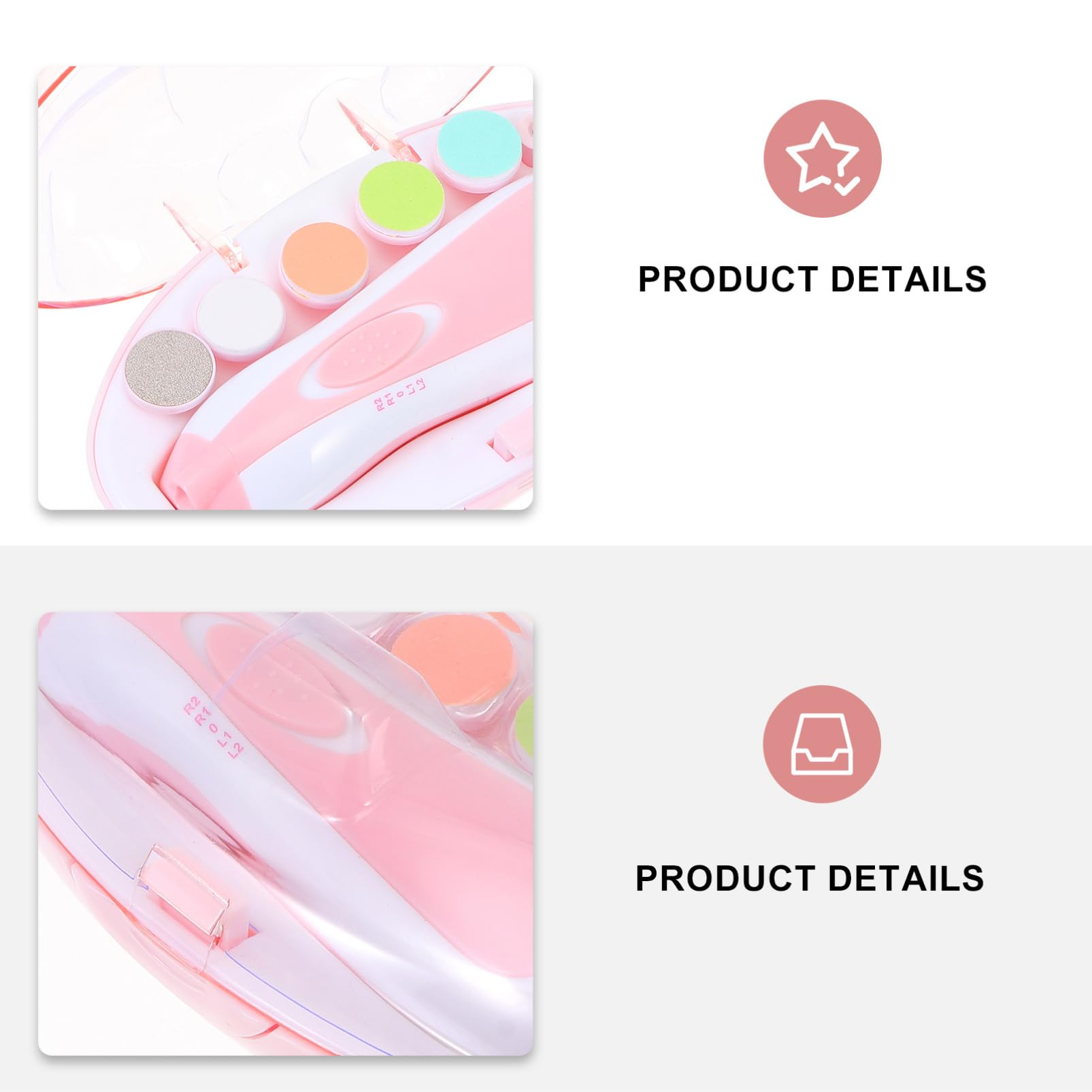 Wakauto 3-Piece Electric Nail Grinder Kit - Automatic Nail Cutter with Wind-Up Mechanism (Clockwise, ABS Material, Pink) for Pets & Small Animals - Perfect for Grooming Dogs, Cats, Rabbits at Home or Professional Use