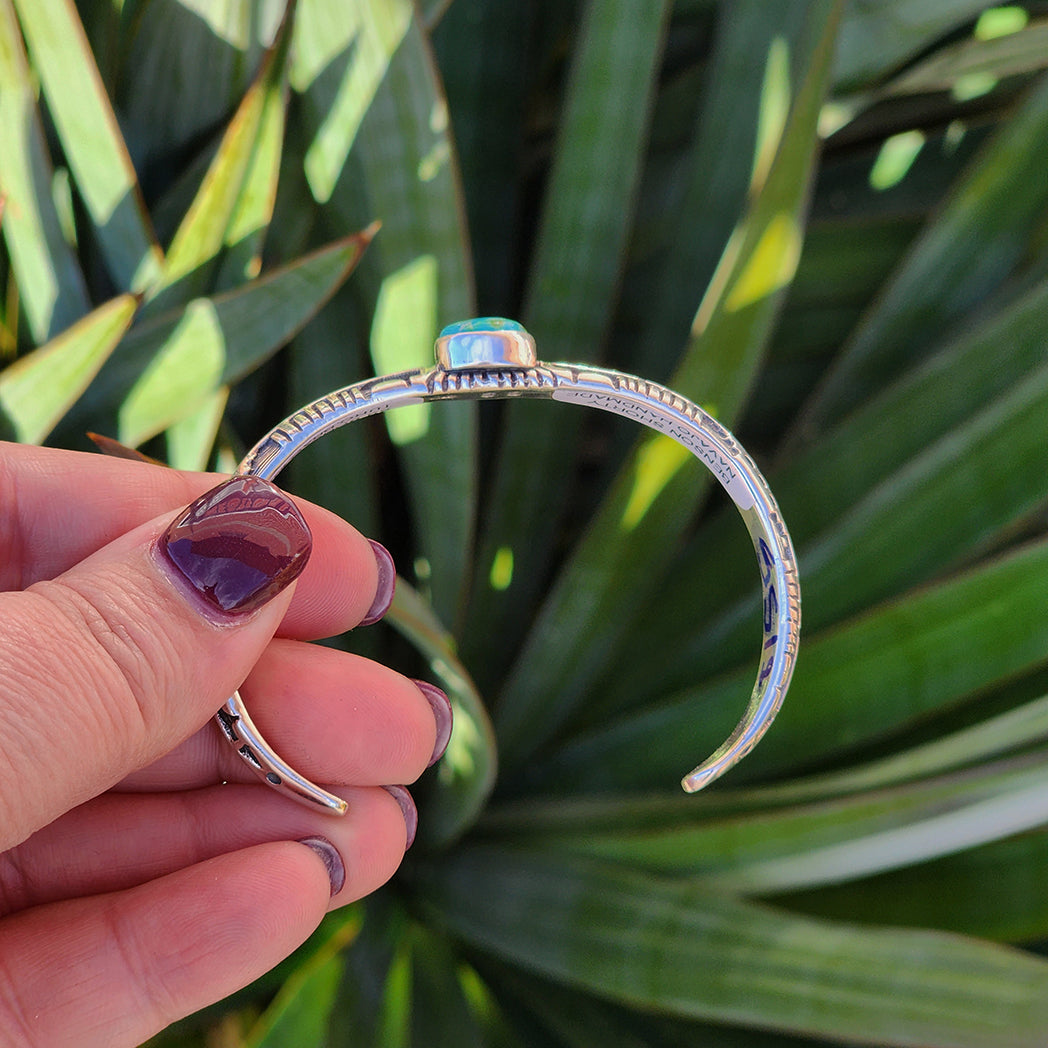 Hana Sonoran Gold Turquoise Cuff Bracelet - Handmade Southwest Native American Jewelry for Women - Perfect for Boho Fashion, Festivals & Gift Giving