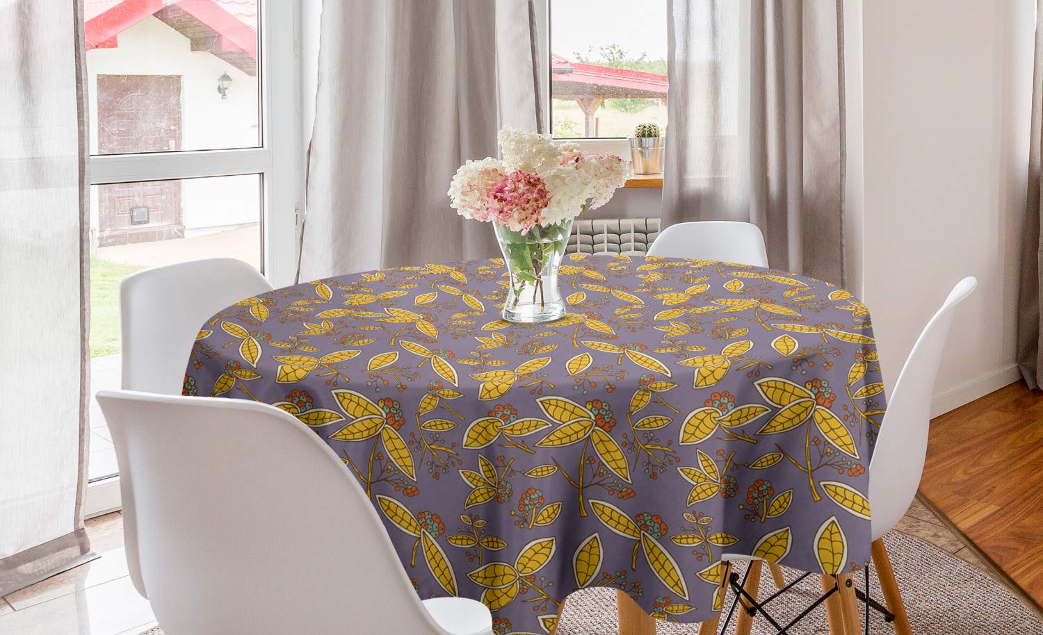 Ambesonne Round Tablecloth 60