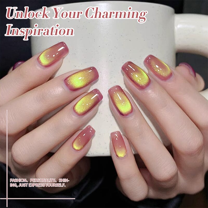 Yellow Cat Magnetic Gel Polish MY296 Passion Fruit 10ml - Long Lasting Nail Art for Manicure & Pedicure - Perfect for Salon, Home Use & Special Occasions